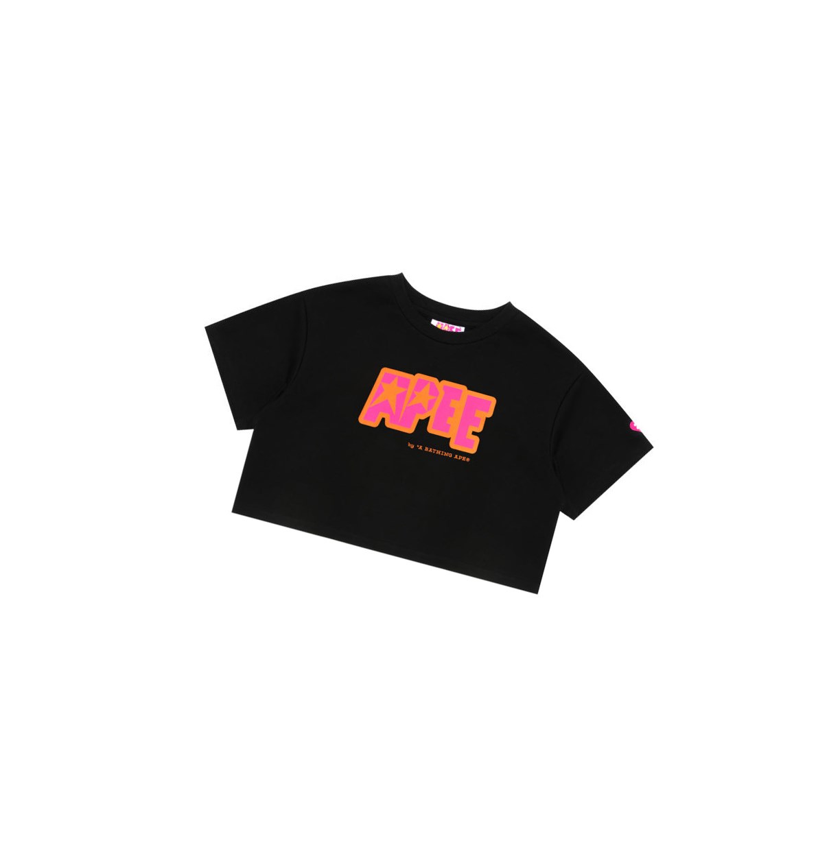 Tricko A BATHING APE Bape Double Logo Cropped Tee Kratke Sleeve Damske Čierne | 5467-SOEAG