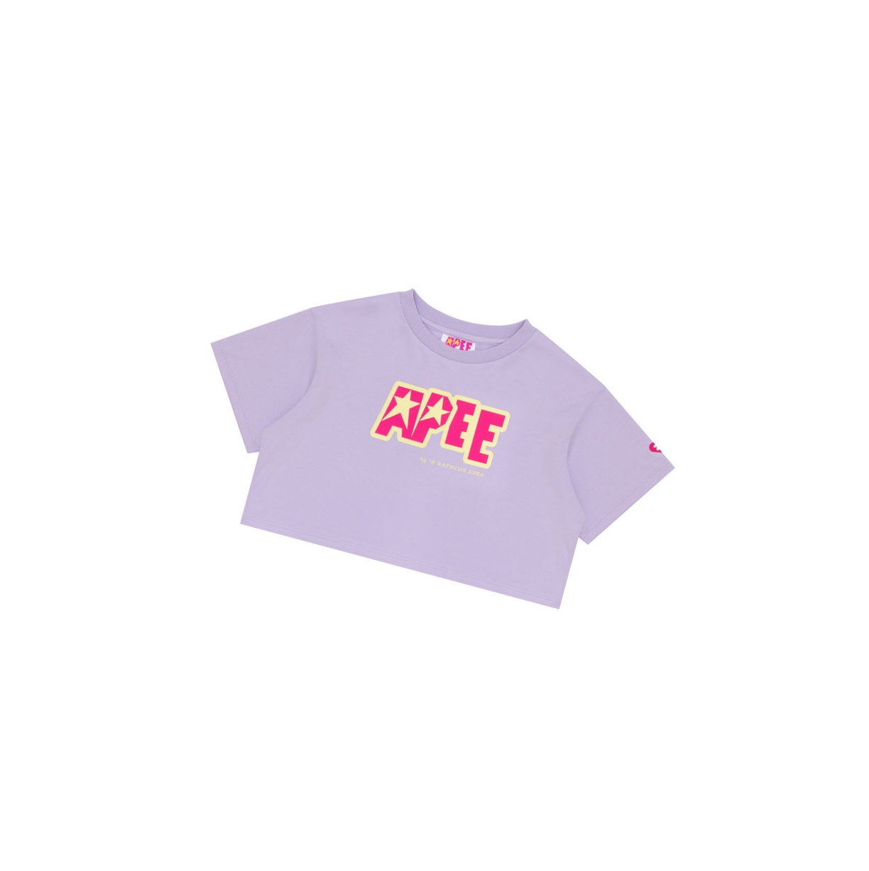 Tricko A BATHING APE Bape Double Logo Cropped Tee Kratke Sleeve Damske Pastel Lilac | 8063-SCWME