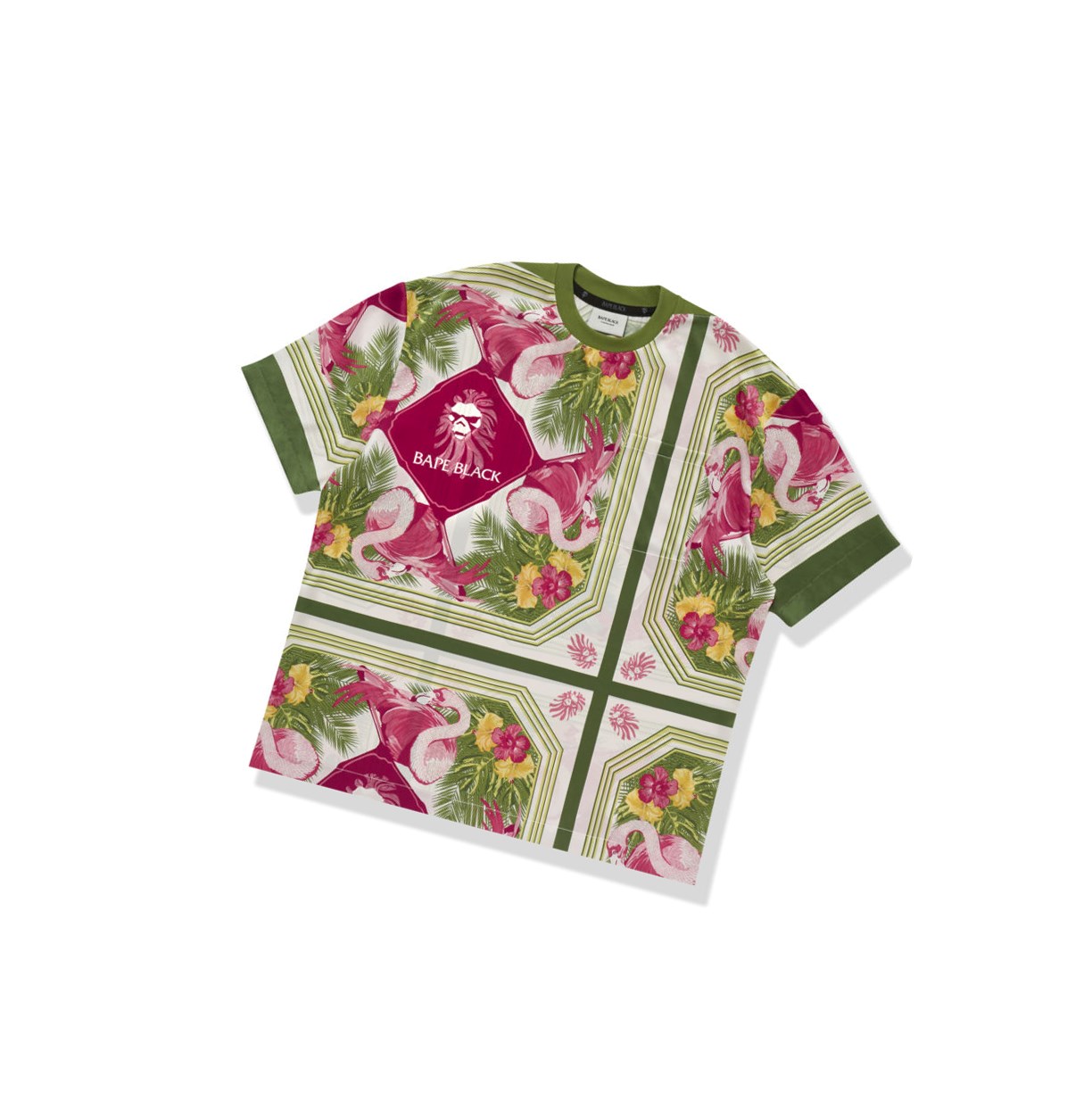 Tricko A BATHING APE Bape Floral Print Ape Head Tee Kratke Sleeve Panske Svetlo Zelene | 5142-LJZHG