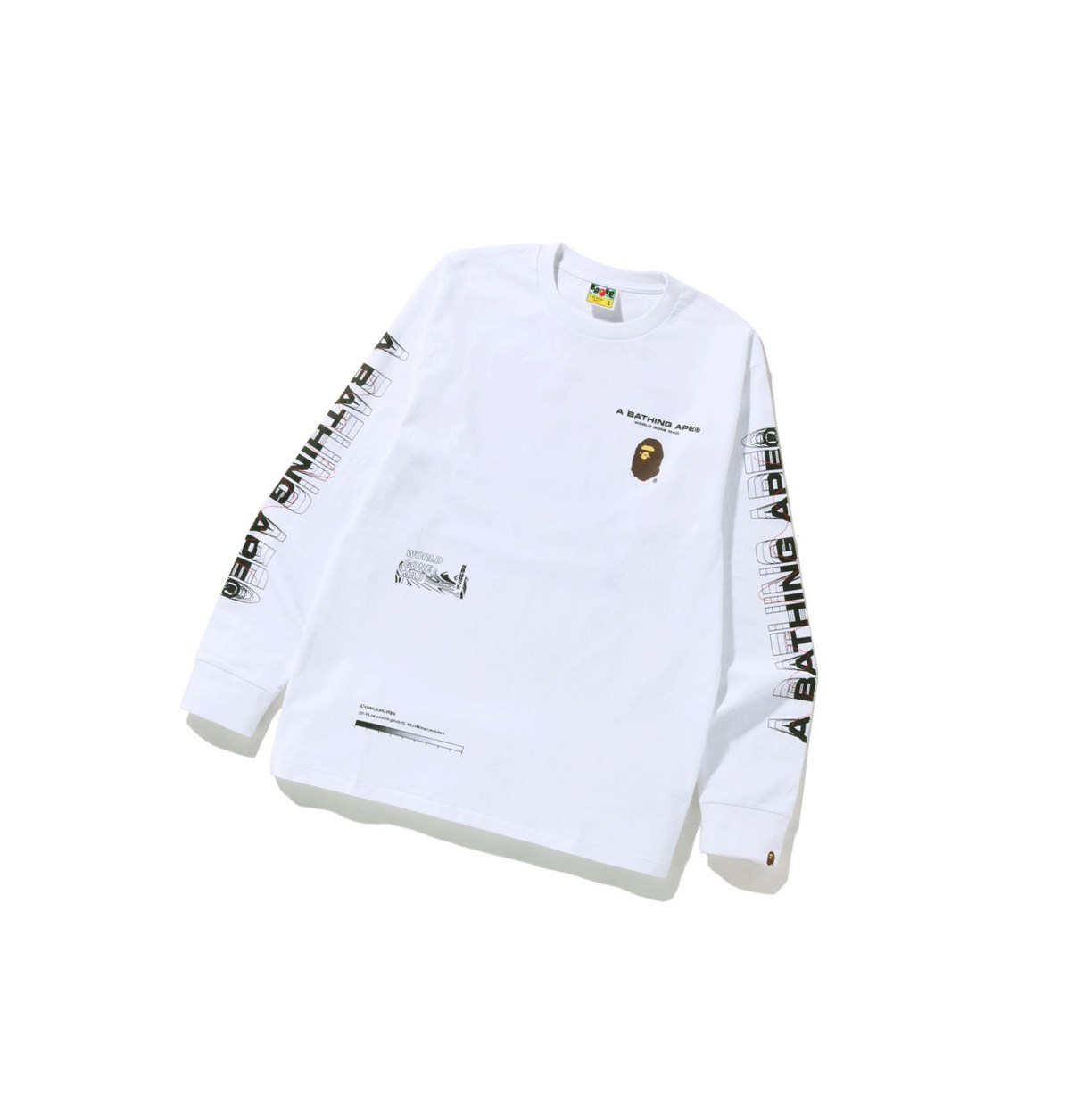 Tricko A BATHING APE Bape Graphic #2 L/S Tee Long Sleeve Panske Biele | 1748-SBHGA