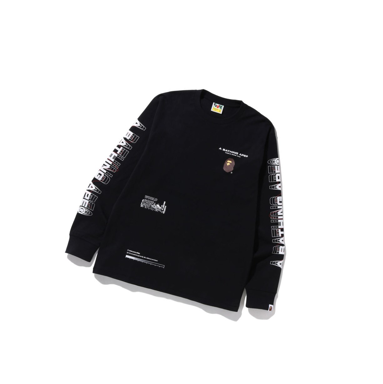 Tricko A BATHING APE Bape Graphic #2 L/S Tee Long Sleeve Panske Čierne | 7168-SCWIH