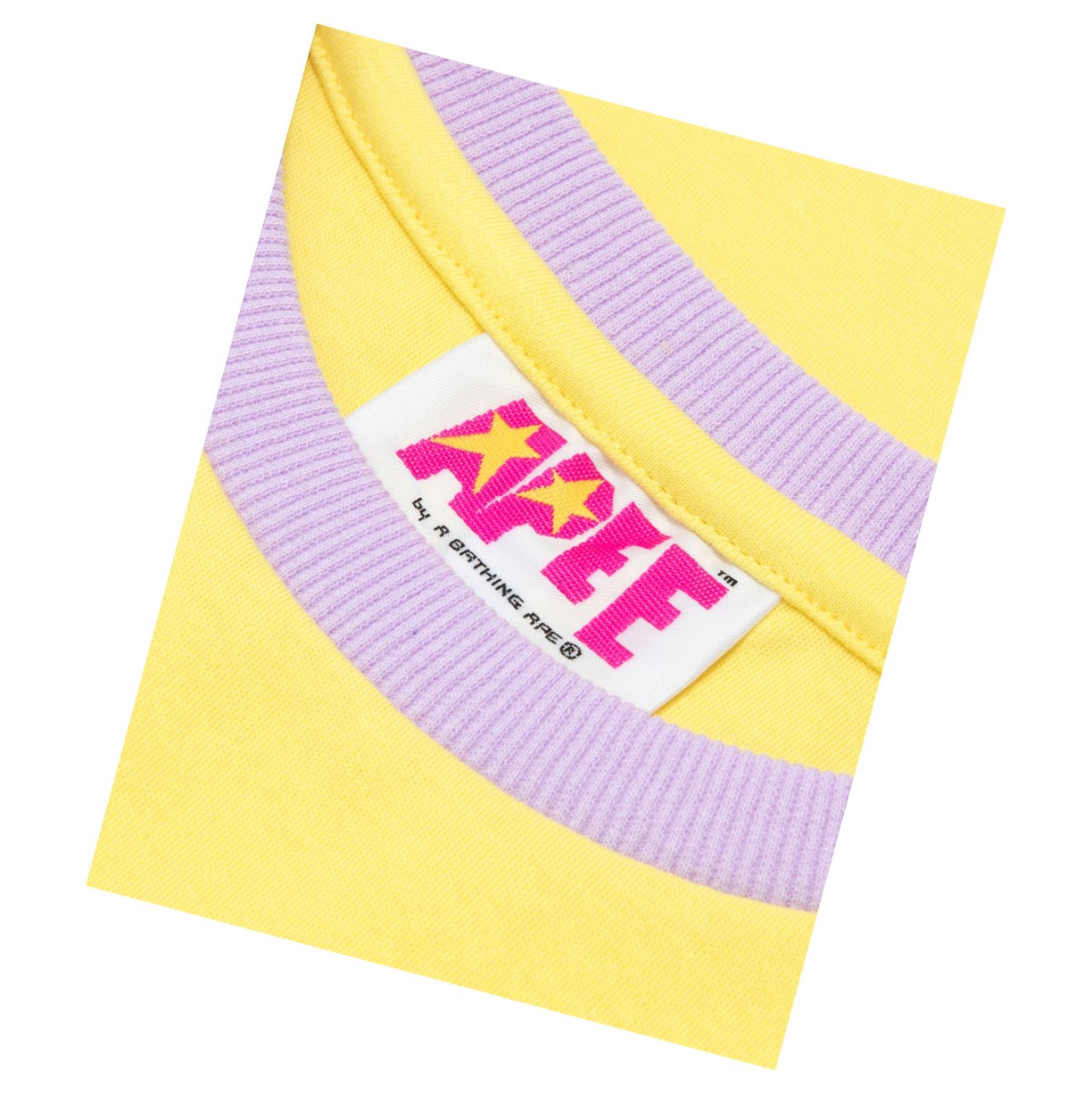 Tricko A BATHING APE Bape Heart Cropped Tee Kratke Sleeve Damske Žlté | 8917-NJZSI
