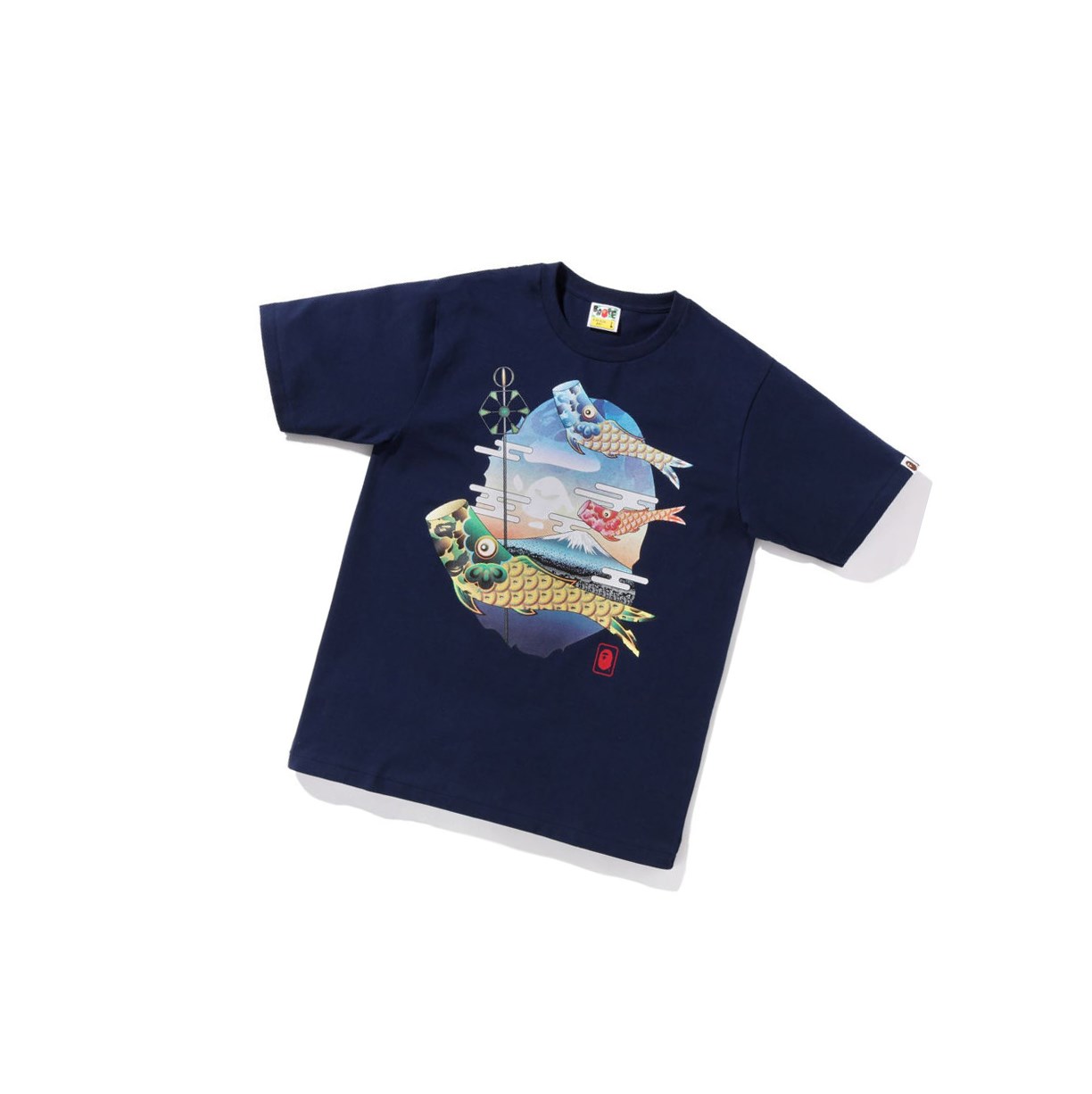 Tricko A BATHING APE Bape Koinobori Carp Flags Ape Head Tee Kratke Sleeve Panske Námornícka Modrá Modre | 8910-ZQWXR
