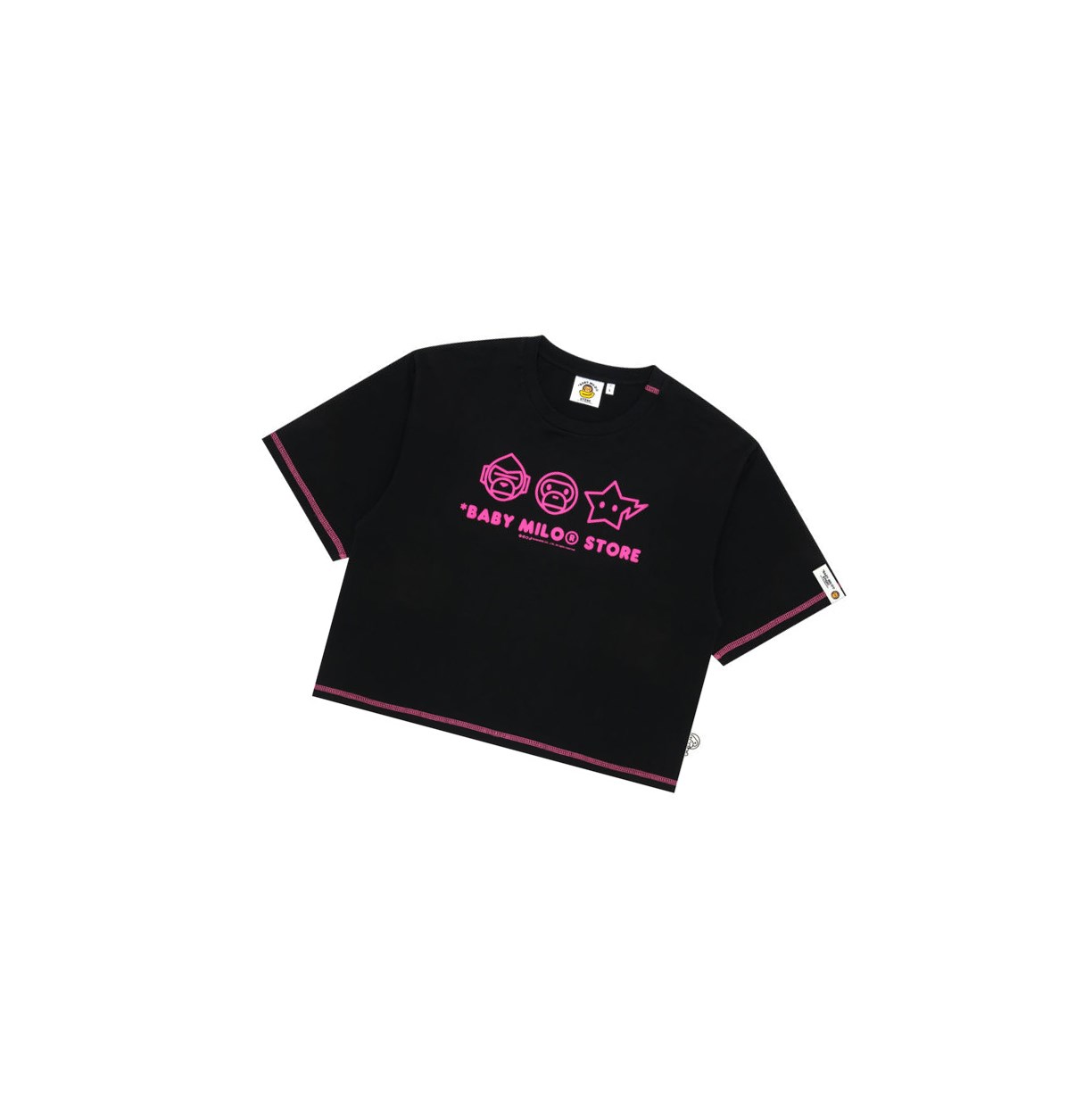 Tricko A BATHING APE Bape Logo Crop Fit Tee Kratke Sleeve Damske Čierne | 7456-CJDXO