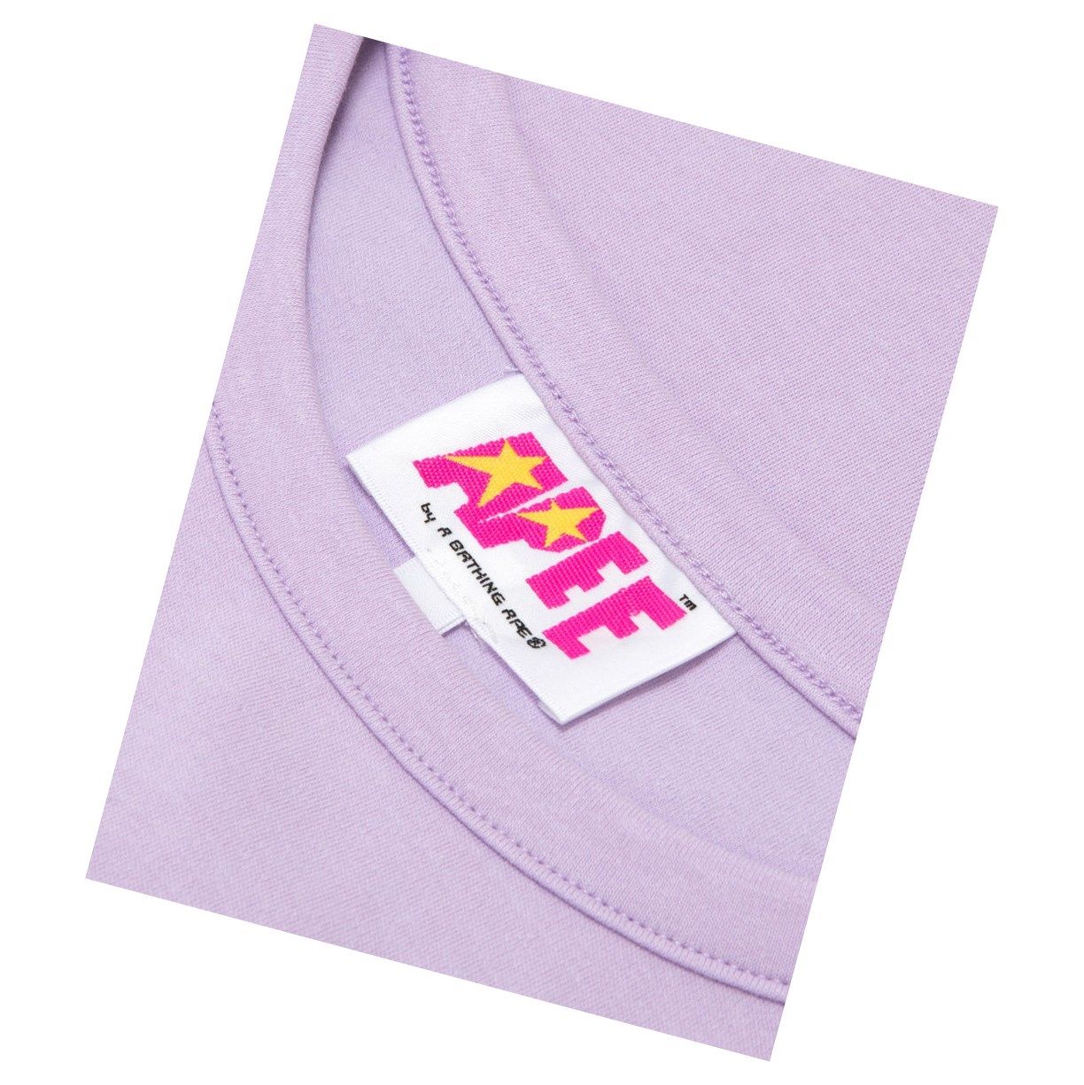 Tricko A BATHING APE Bape Logo Printed Slim Cut Tee Kratke Sleeve Damske Nachový | 9354-KCXPO