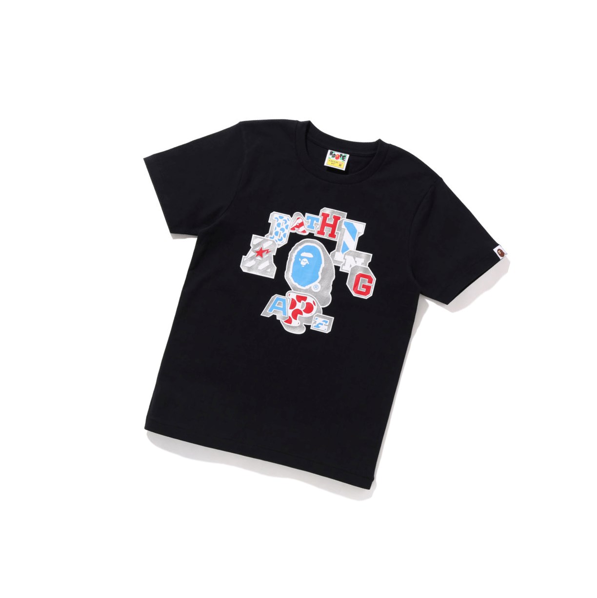 Tricko A BATHING APE Bape Mix Patched College Tee Kratke Sleeve Damske Čierne | 0692-YUBMS