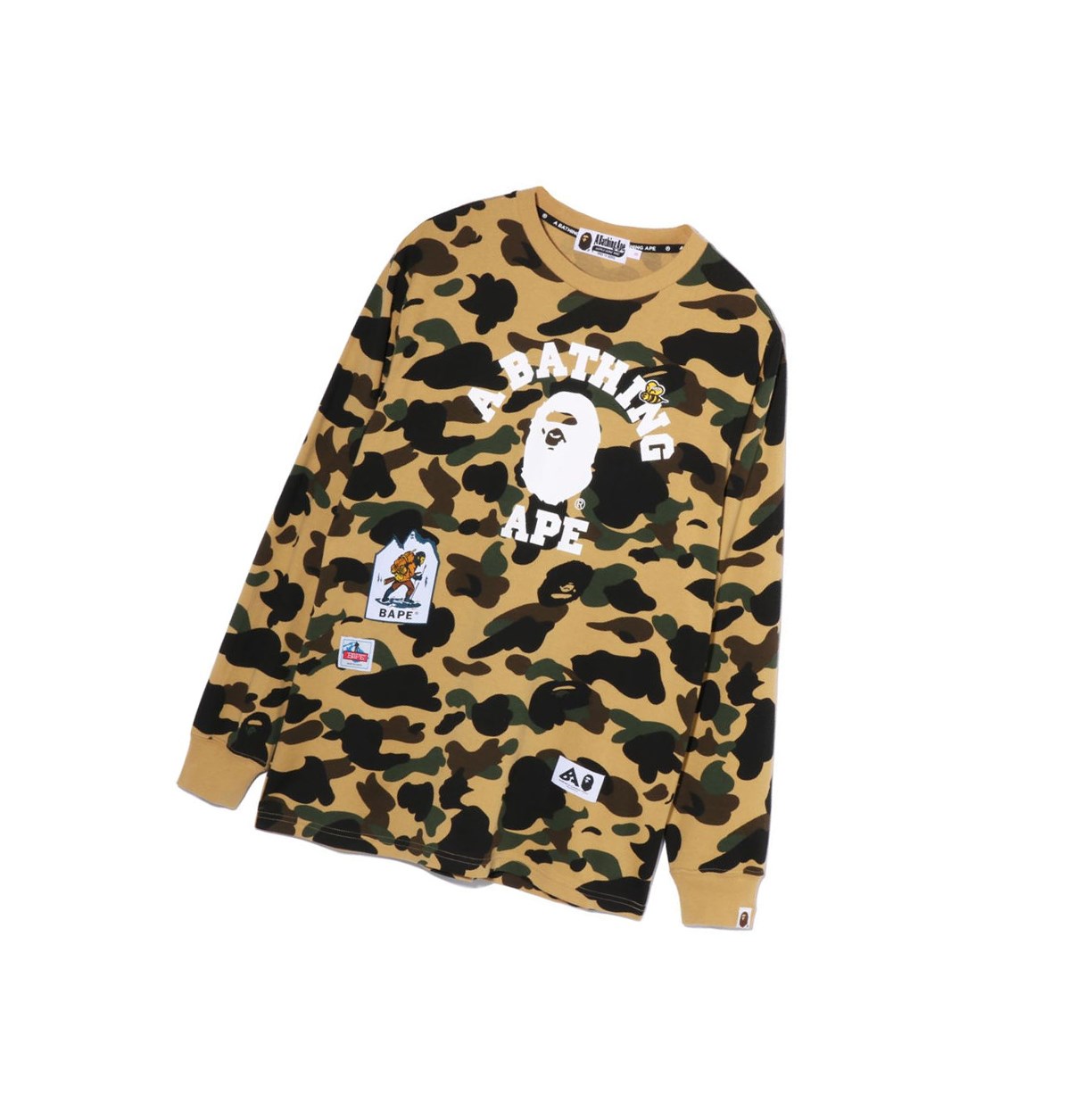 Tricko A BATHING APE Bape Multi Label 1st Camo L/S Tee Long Sleeve Damske Žlté | 9678-SPLHD