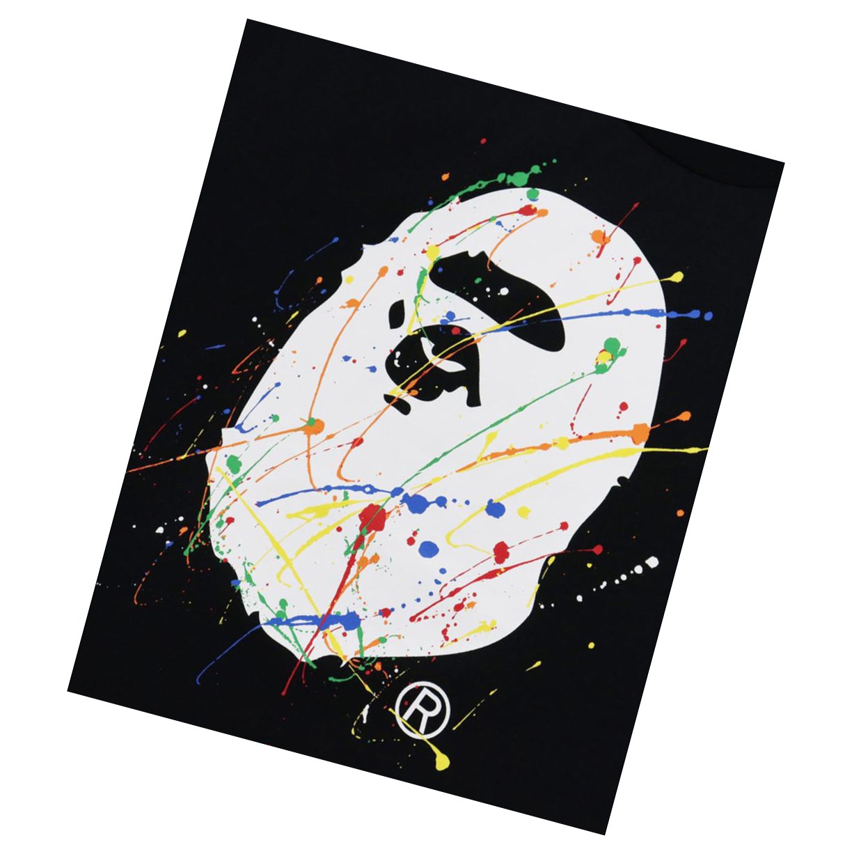 Tricko A BATHING APE Bape Paint Splatter Ape Head Tee Kratke Sleeve Damske Čierne | 8651-QJXNO