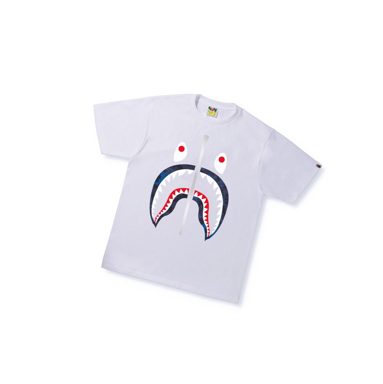 Tricko A BATHING APE Bape Sand Camo Shark Tee Kratke Sleeve Panske Biele | 4286-OKAMU