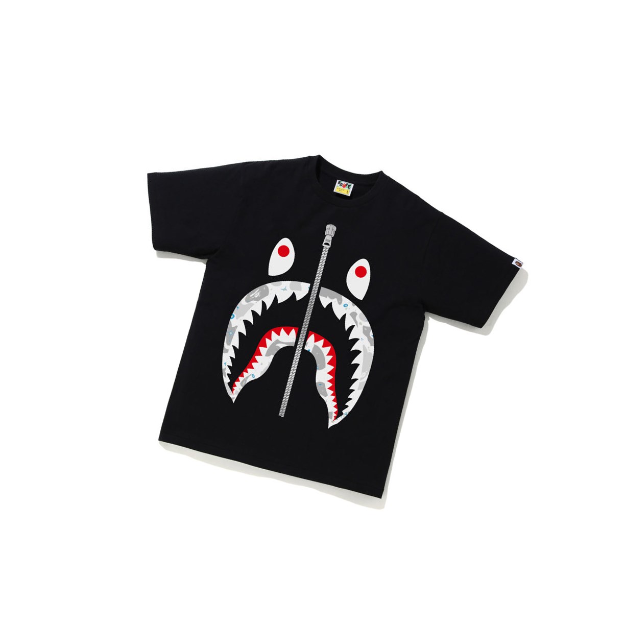Tricko A BATHING APE Bape Space Camo Shark Tee Kratke Sleeve Panske Čierne | 8431-UEPMI
