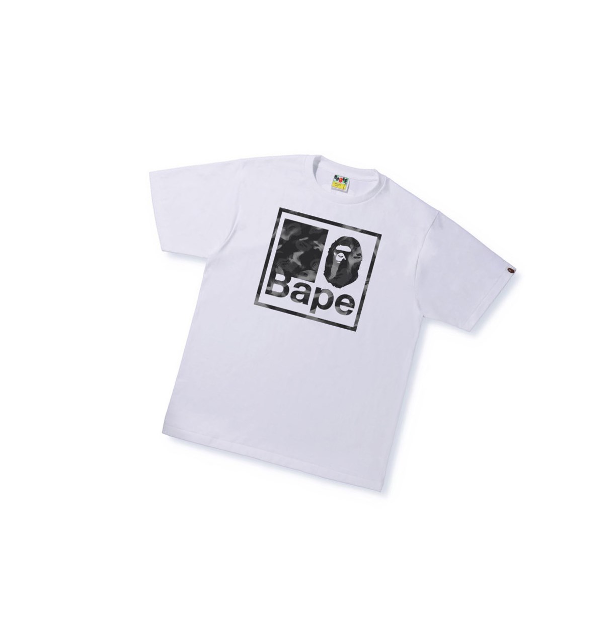 Tricko A BATHING APE Bape Stroke Camo Bape Quadrangle Tee Kratke Sleeve Panske Biele | 5670-LIKAH