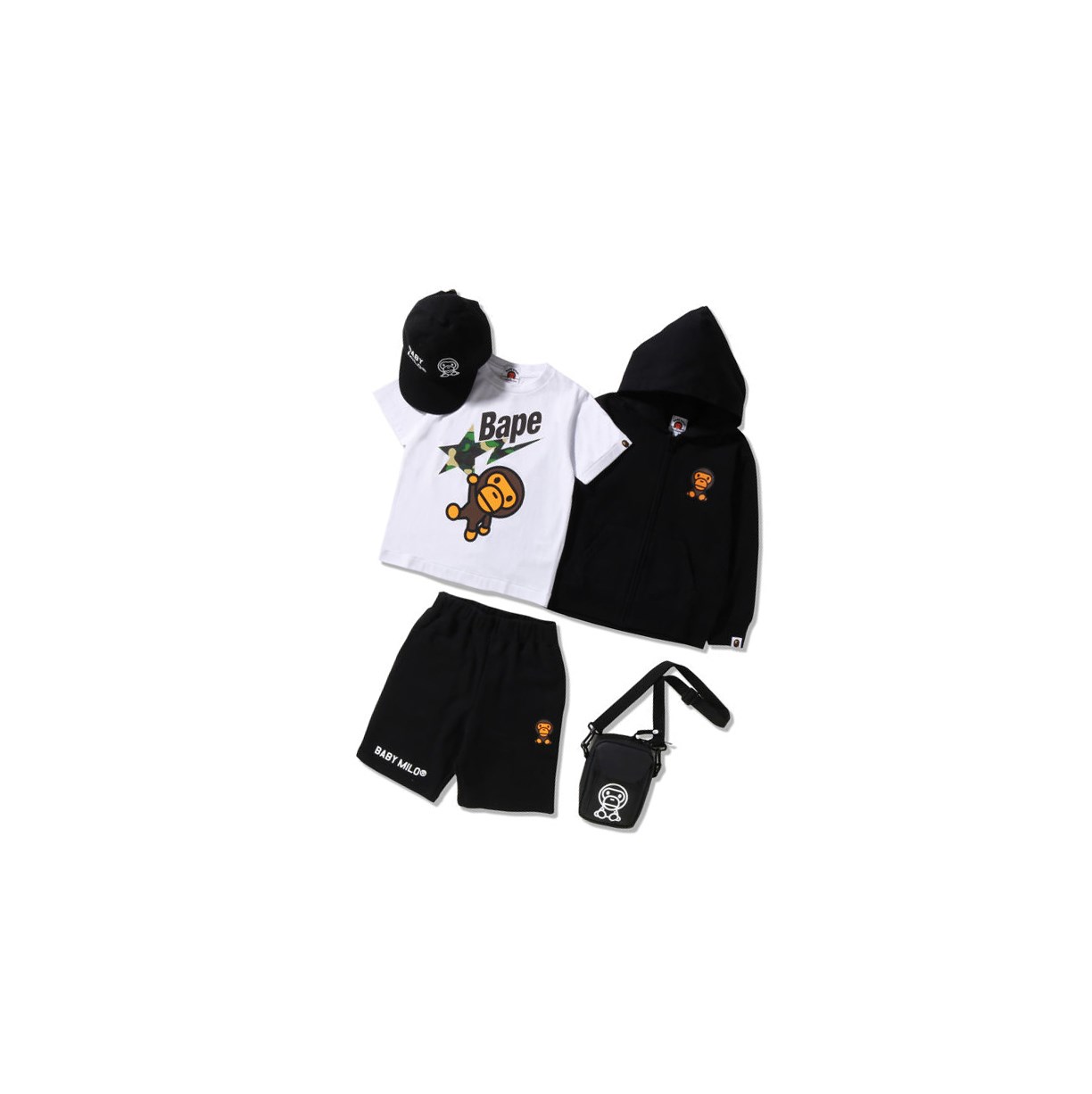 Tricko A BATHING APE Bape Summer Bag Tréningová Club Detske Čierne | 0157-YWBFZ