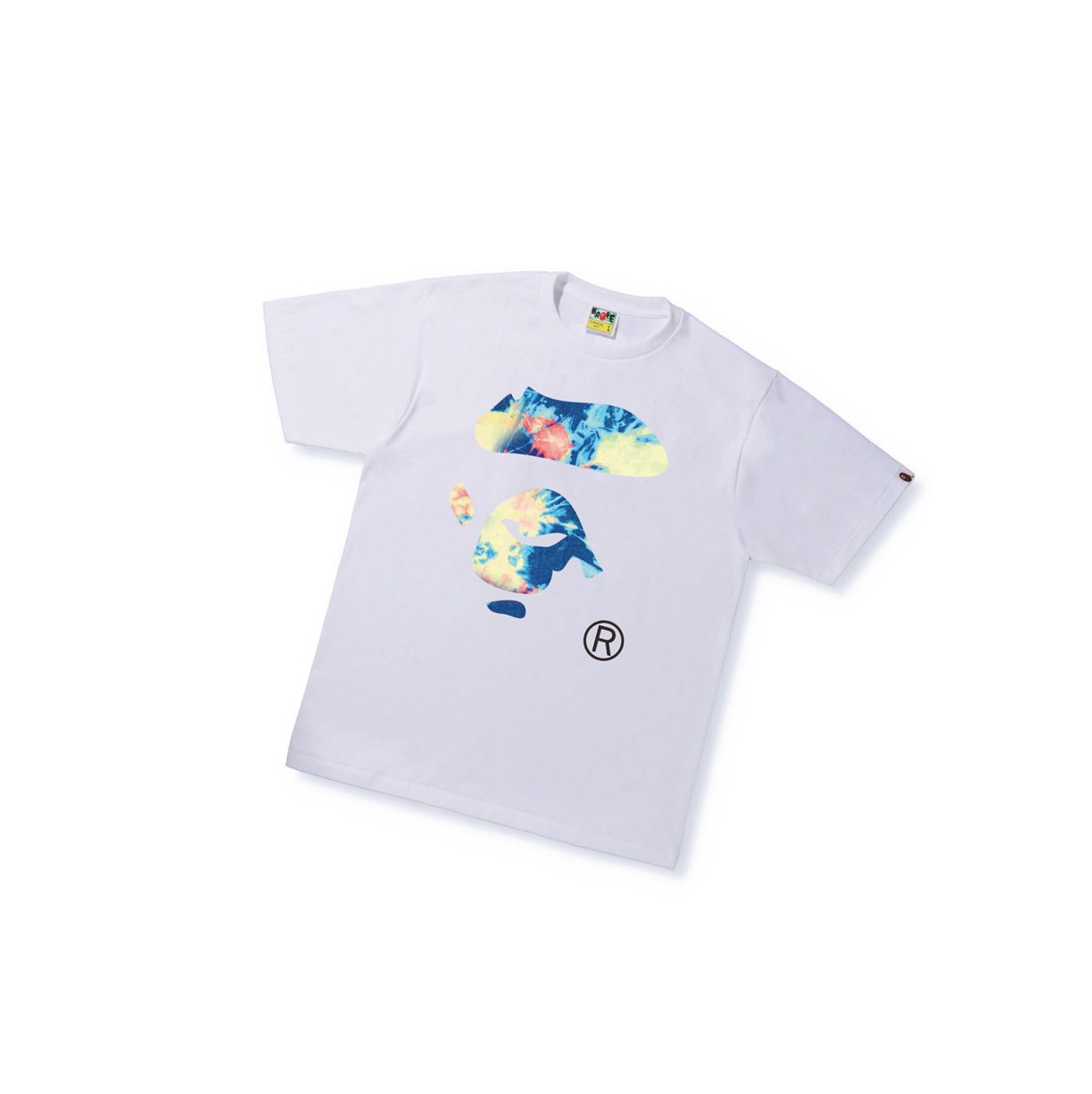 Tricko A BATHING APE Bape Tie Dye Ape Face Tee Kratke Sleeve Panske Biele | 6298-YULFT