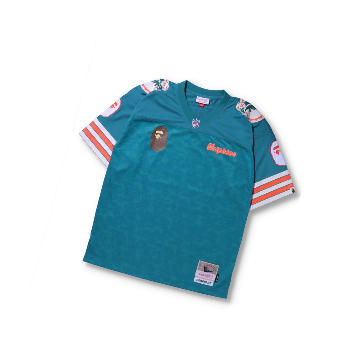 Tricko A BATHING APE Bape X M&n Nfl Miami Dolphins Legacy Jersey Kratke Sleeve Panske Mätové | 3465-VDZJP